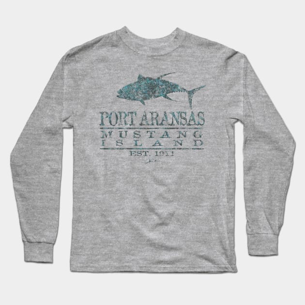 Port Aransas, Mustang Island, TX, Yellowfin Tuna Long Sleeve T-Shirt by jcombs